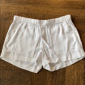 White drawstring shorts